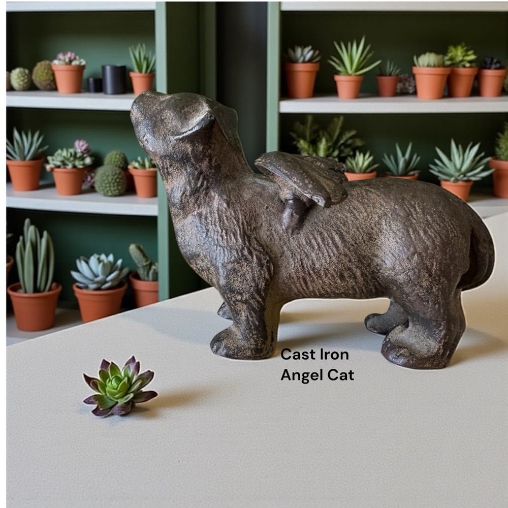 Rustic Cast Iron Angel Cat or Dog